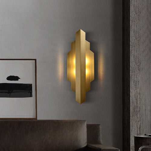 10W 450MM Gold Metal LED Wall Light - Warm White