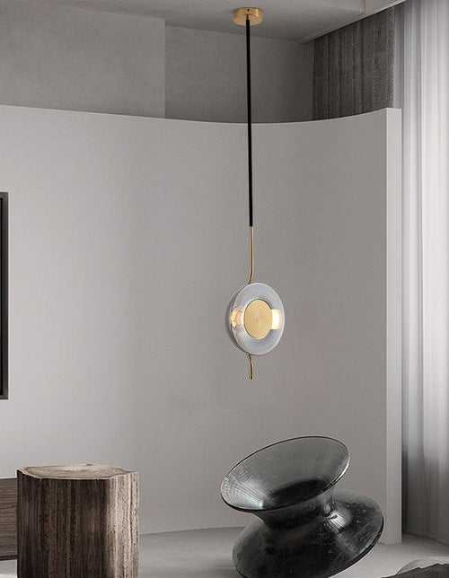 1 Light LED Grey Glass Black Gold Pendant Ceiling Light - Warm White
