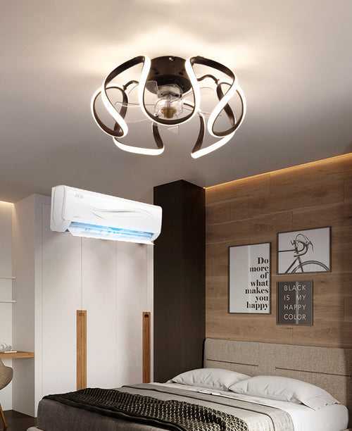 500MM Brown Ceiling Fan Chandelier with Remote Control ABS Blades - Warm White