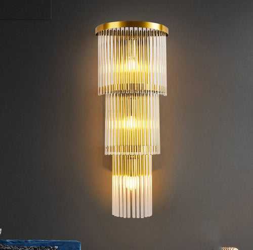 Model 20 Led Crystal Modern Gold Metal Wall Light for Drawing Room - Warm White