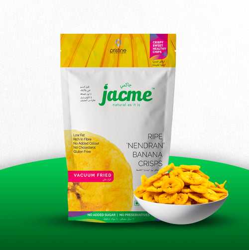 Ripe Banana Vacuum Cooked Crisps 100gm | fruit snack pack