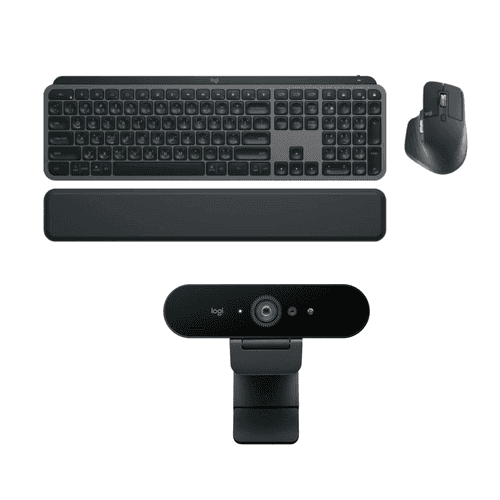 Logitech MX KEYS S Combo : MX Master 3S, MX Keys S & MX Palm Rest with Logitech Brio 4K Ultra HD Webcam Combo ( Retail Pack )