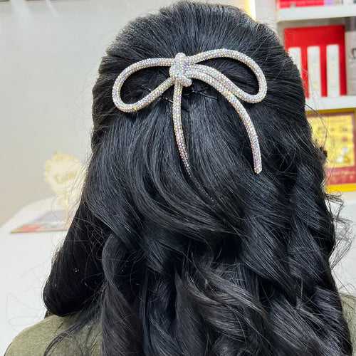 Crystal Blossom Hair Bow Clip
