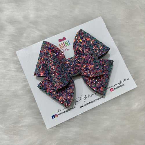 Multicolor Glitter Pinwheel Bow