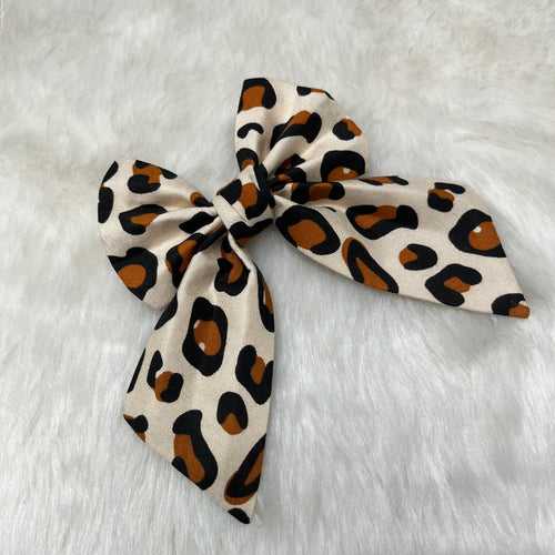 Animal Print Pigtail Bow
