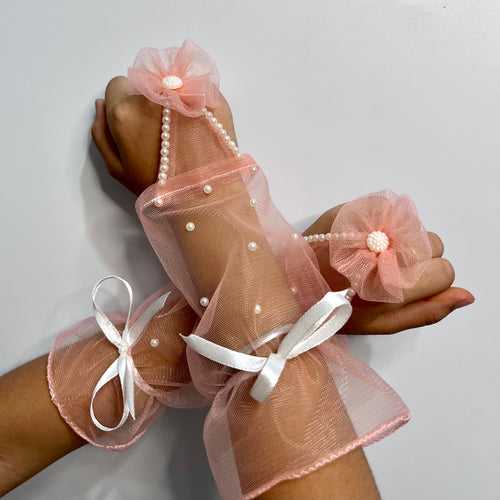 Blushing Elegance Pink Princess Gloves