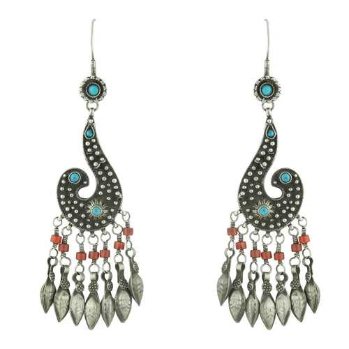 peacock tribe earrings