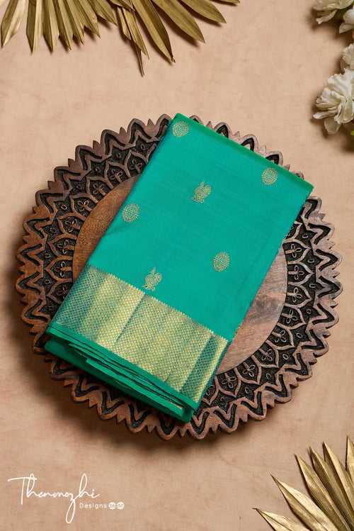 Turquoise Kanjivaram Pure Silk Saree