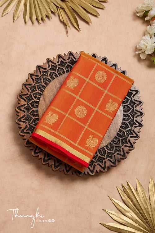 Orange Kanjivaram Pure Silk Saree