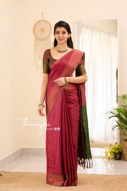 Maroon Nakshatra saree