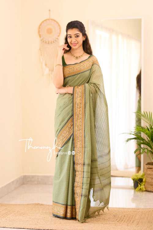 Maya - Green Chettinad Cotton Saree