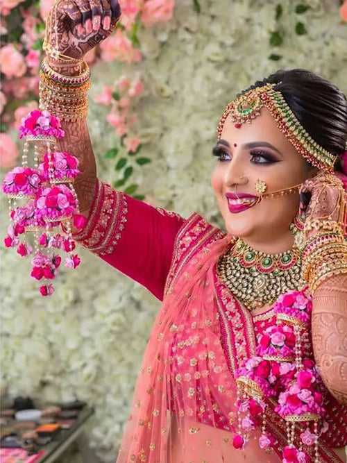 Artificial Pink Paper Flower Kalira for Haldi and Wedding