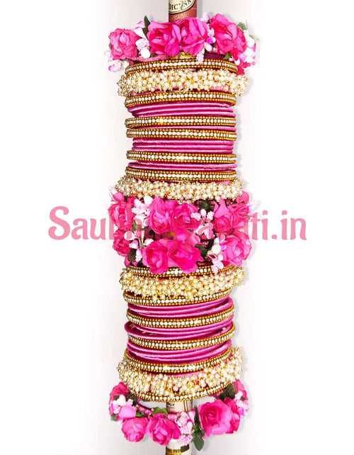 Bridal silk thread bangles | Flower silk thread bangles