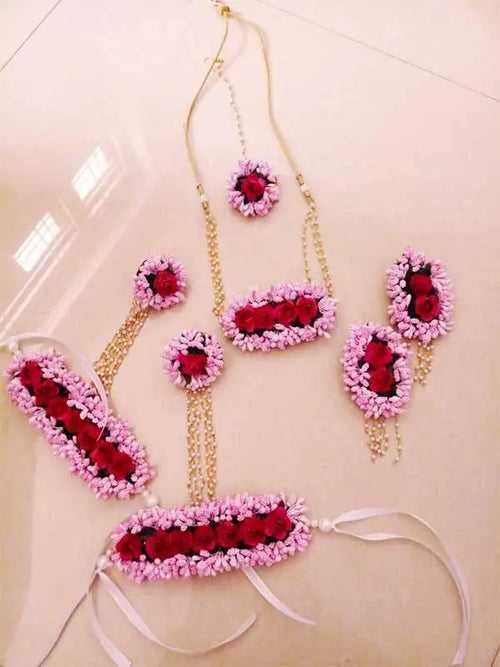 Rich Pink Color Flower Jewellery