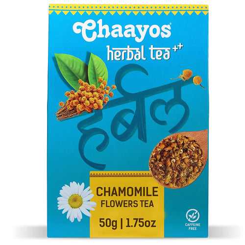 Chaayos Chamomile Herbal Tea - 50 GM | Herbal Tea | Chamomile Flower Tea | Natural Chamomile Flowers