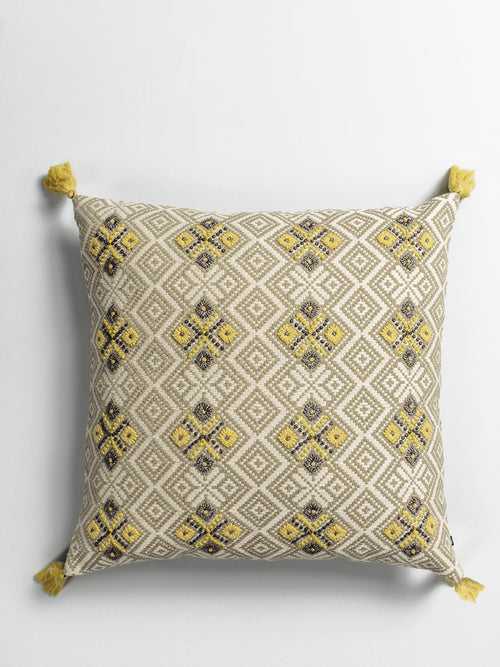 Diamond Trail Cushion Cover (Yellow)