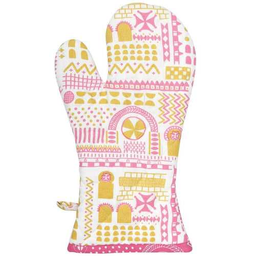 White Stone Symbol Oven Glove