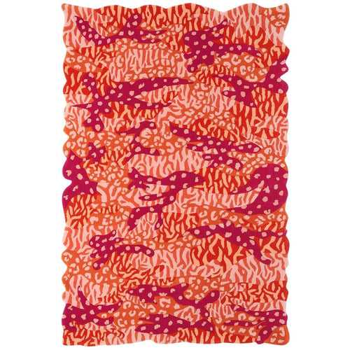 Big Cat Camo Hand Tufted Rug - Orange