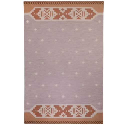 Manali Flatweave Rug - Stone and Terracotta