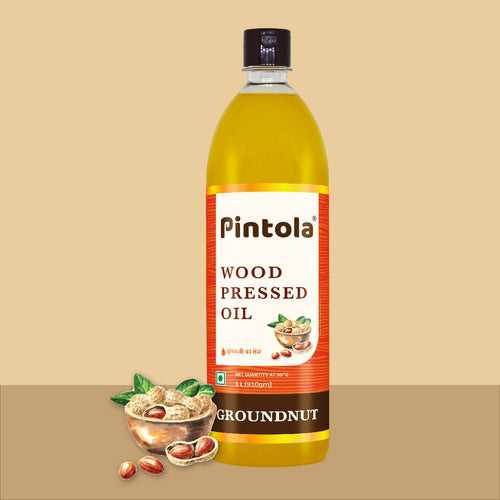 Pintola WoodPressed Groundnut/Peanut Oil - 100% Pure and Chemical-Free (1000 ml)