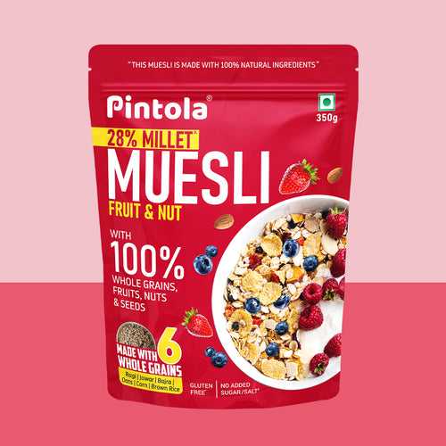 Fruit & Nut Muesli with 68% Whole Grains (28% Millet), 20% fruits & 12% nuts