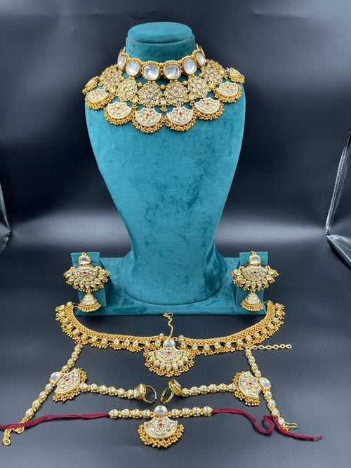 Elegant Golden Copper Bridal Choker Set by zevar
