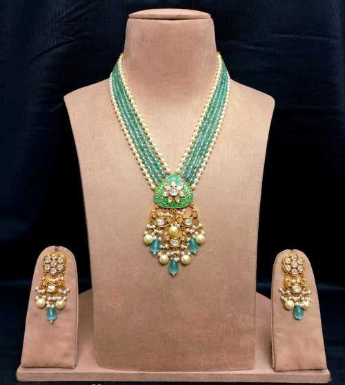 Elegant Light Green Long Pendant Set