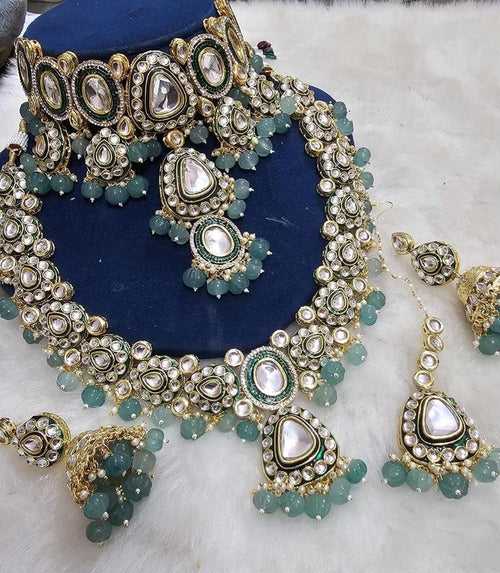 Green Kundan Bridal Set: Timeless Elegance for Your Special Day