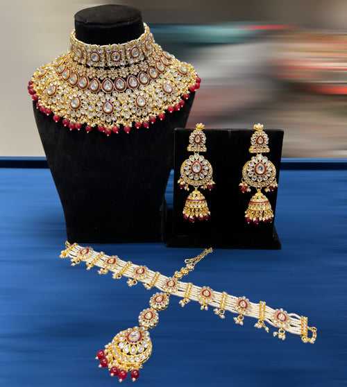 Mehroon Kundan Jewelry Collection: Exquisite Copper-Based Pieces in Rich Elegance