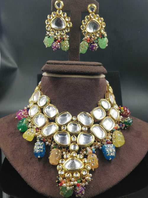ZEVAR I Heavy Kundan Pearl Necklace Set