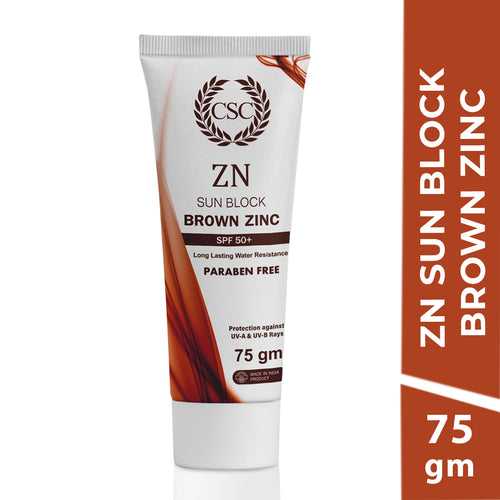 CSC ZN Brown Sunblock Zinc Oxide Cream for Cricketers - Sweat & Water Resistant