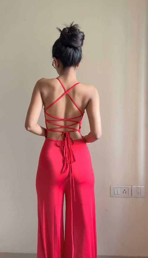 Alana Red Jumpsuit