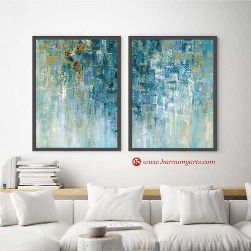 Blue Fall Wall Set 22 | Painting for Living room and Bedroom
