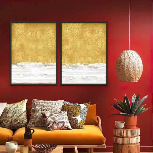 Gold Glam Wall Set 106 | Painting for Living room and Bedroom
