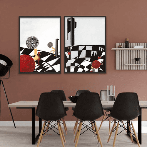Modern Glam Wall Set 117 | Painting for Living room and Bedroom