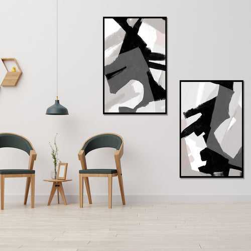 Black & White Brush stroke painting 179 | Painting for Living room and Bedroom