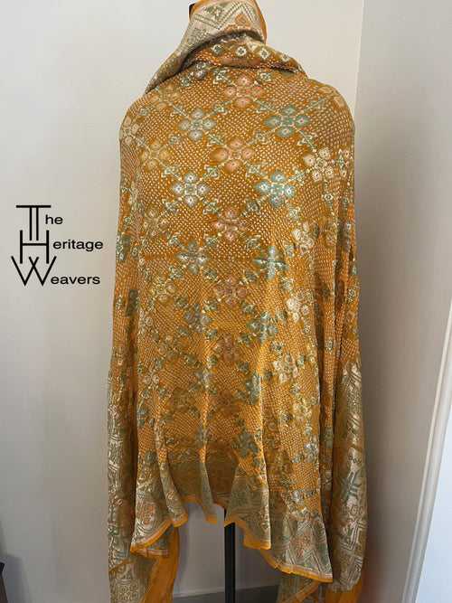 Pure Georgette Dupatta x Rai Bandhej x Patola x Yellow