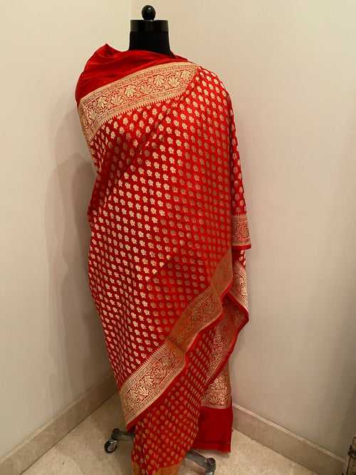 Pure Katan Silk x Banarasi x Red