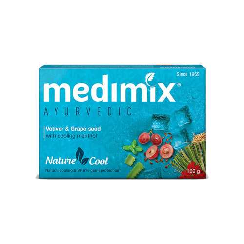 Medimix Ayurvedic Cool Soap with Vetiver and Grape Seed - 125gm