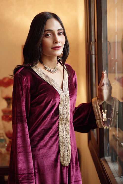 Nargis Maroon Kurta Set