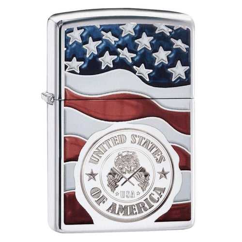 Zippo America Stamp on Flag - 29395