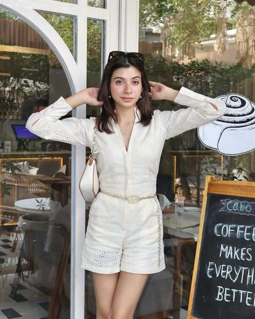 Ivory Schiffli Romper