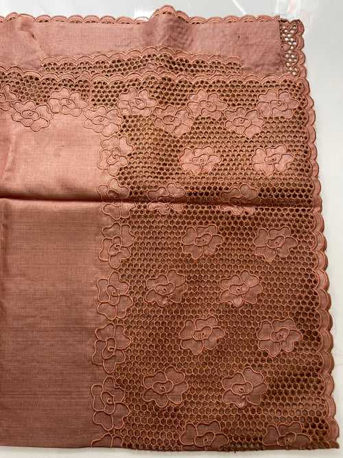 Pure tussar silk saree with cutwork - MTSS652 CHIKOO