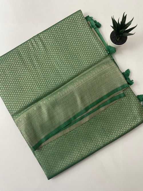 Banarasi soft silk saree MKSS124 - DarkGreen