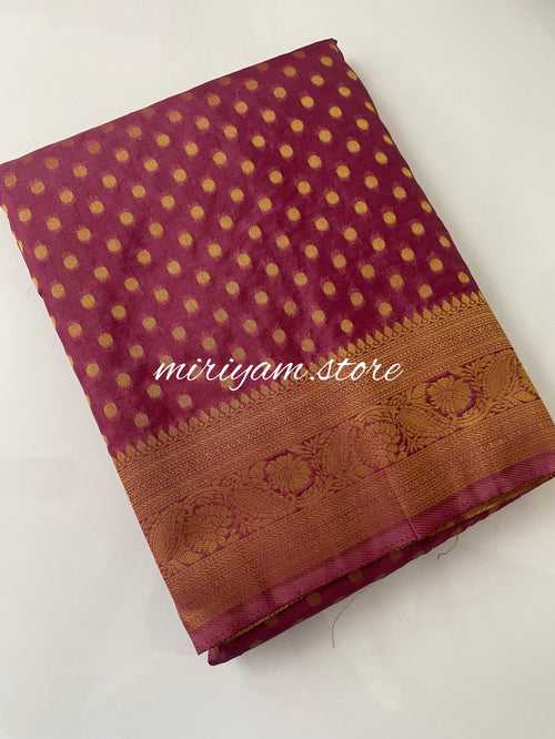 Semi Banarasi saree MBS6524 Dark OnionPink