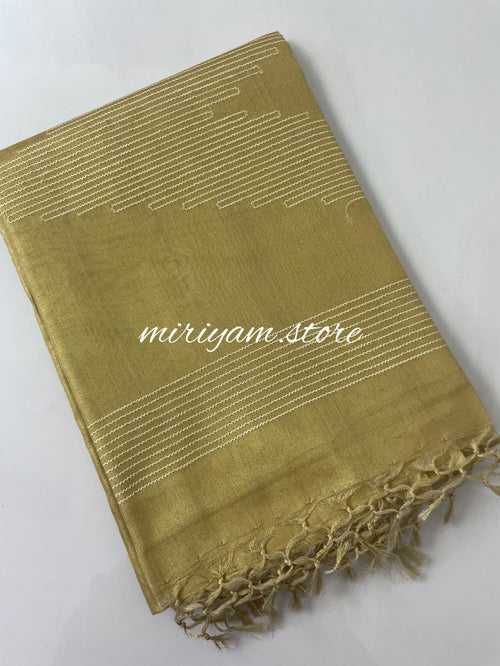 Golden tissue silk saree MTSS4886