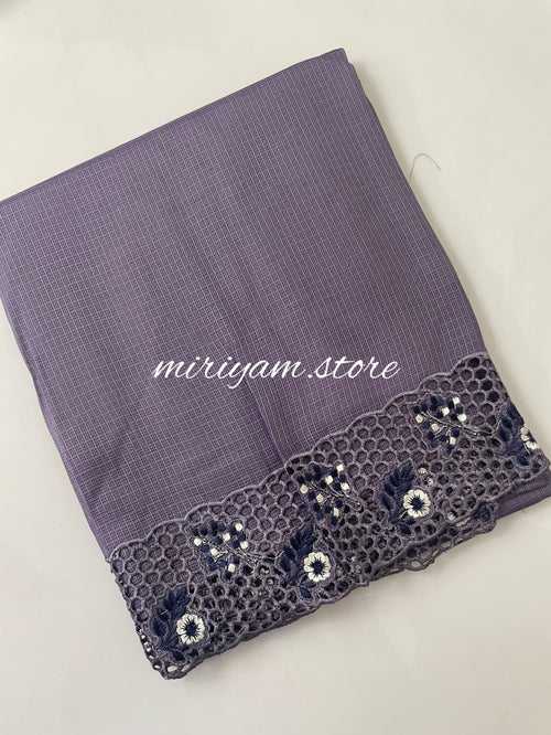 Cutwork NetKota saree MPNK214 GREYISH BLUE