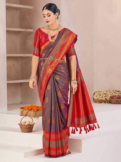 Purple Soft Paithani Silk Saree