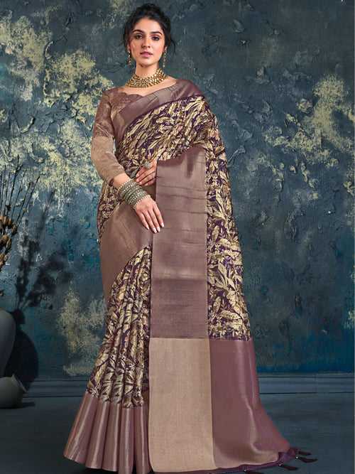 Purple Soft Dola Silk Saree