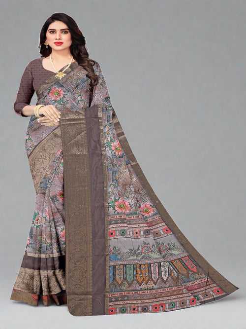 Light Purple Chanderi Silk Saree